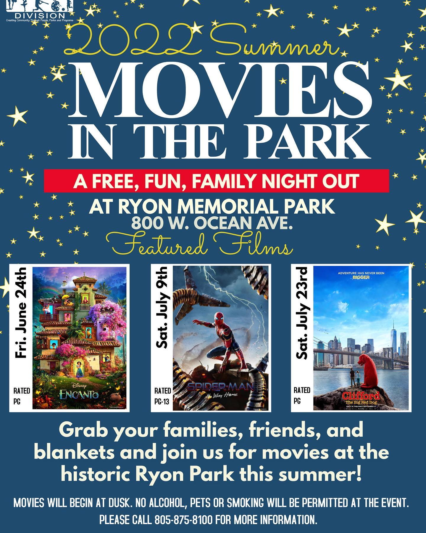 2022 Summer Movies in the Park California Central Coast